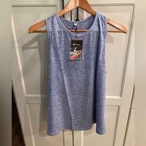 Women's Blue Sleeveless workout top NWT open back size L